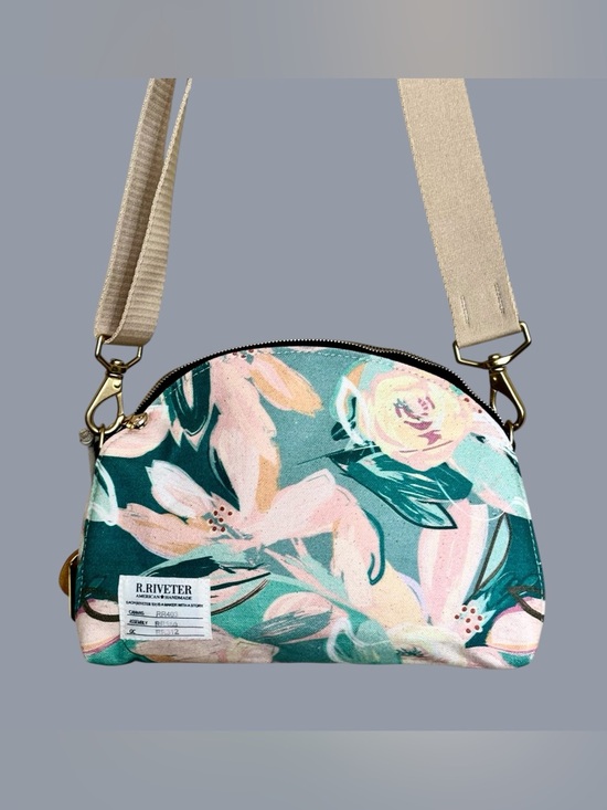 R. Riveter Floral Hopper Crossbody Bag USA Made - Picture 2 of 16